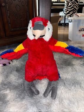 Animaland Red Plush Macaw Parrot Stuffed Animal